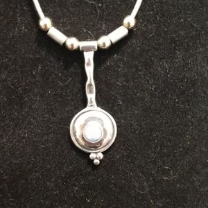 Silver necklace with opal